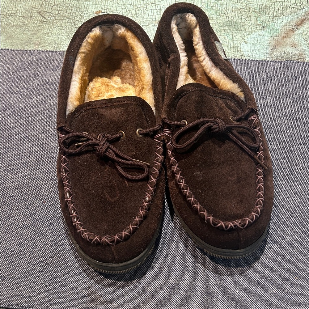 Cloud Nine Sheepskin Brown Suede Moccasin Slippers | Men’s Size 9 - Picture 3 of 7